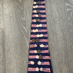 Vintage Save The Children Silk Tie American Flag Reaching For Love Natalie USA